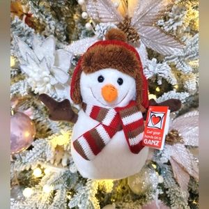 Ganz Snowman ⛄️ Red and white/w adorable hat and about 11 inches tall plush. ♥️